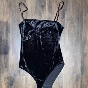 Black velvet body suit